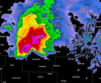 Radar image from 6:19 PM EST. Click to Enlarge
