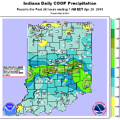 24 hour rainfall ending 7:00 AM April 20 - Click to Enlarge