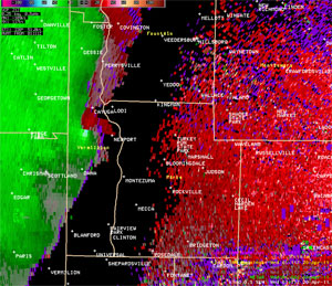 Storm Relative Velocity Image - Click to Enlarge