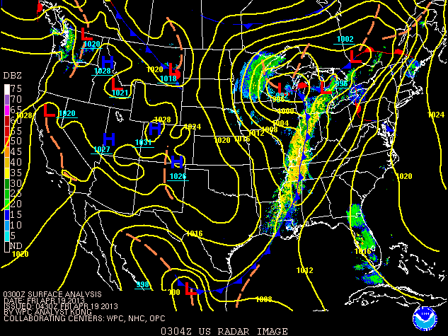 Surface Map valid at 11PM EDT April 18.