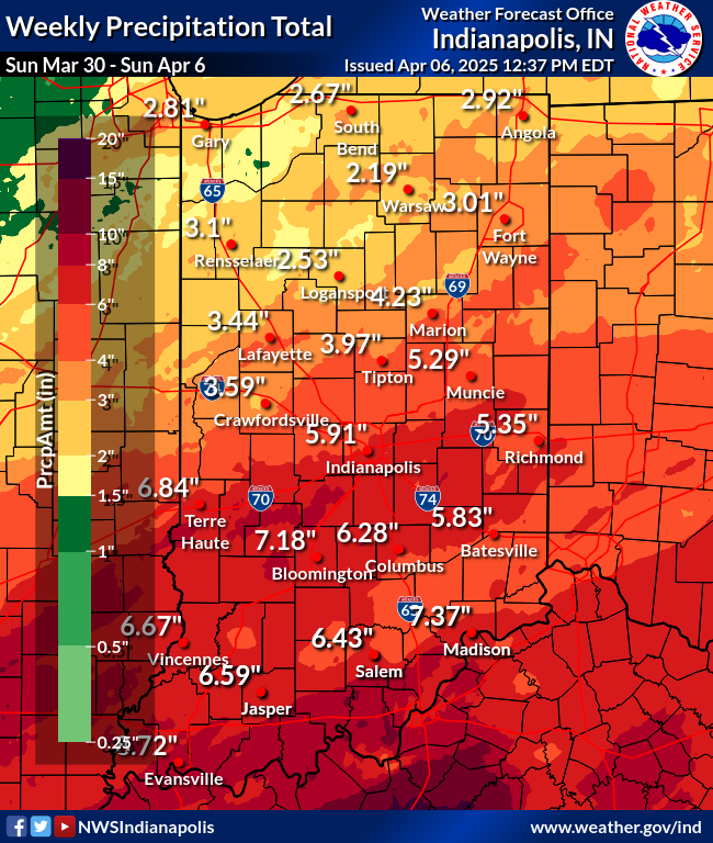 96 hour rain totals showing 8+ inches for some areas south of I-70