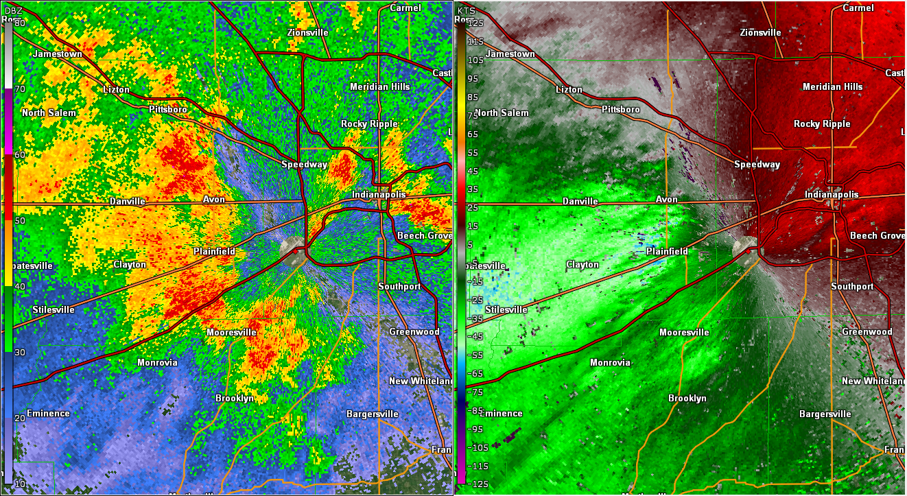 Radar/Velocity Image Near 5:30 AM EDT