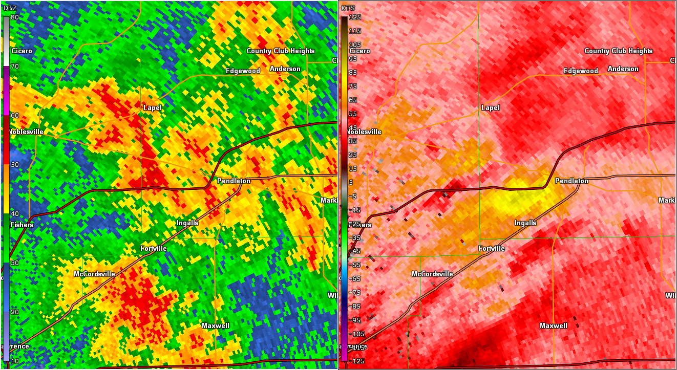 Radar/Velocity Image Near 5:55 AM EDT