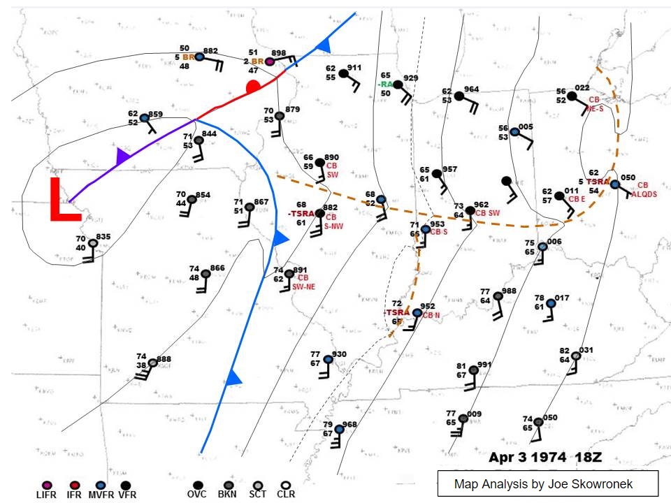 Environment - Zoomed in Surface Map 1pm EST