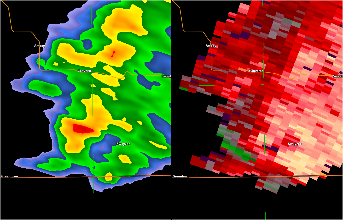 Radar/Storm Relative Velocity at 8:15 PM EDT