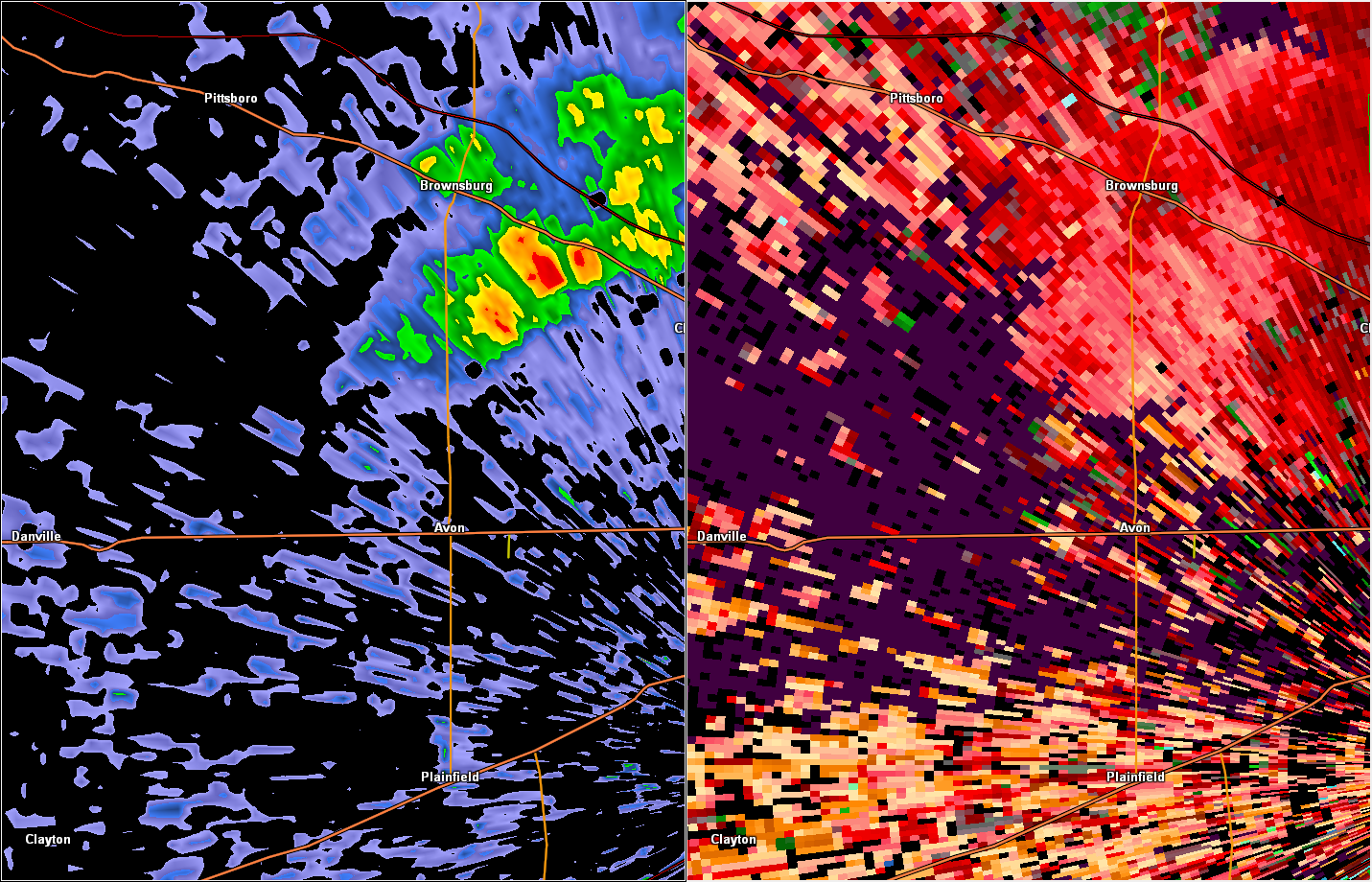 Radar/Storm Relative Velocity 6:14 PM EDT