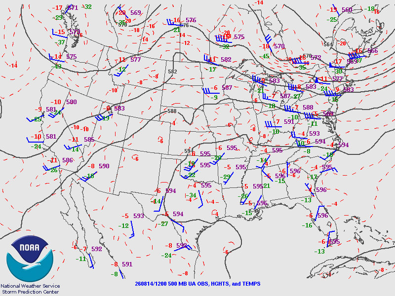 Environment 500mb at 8 AM August 14