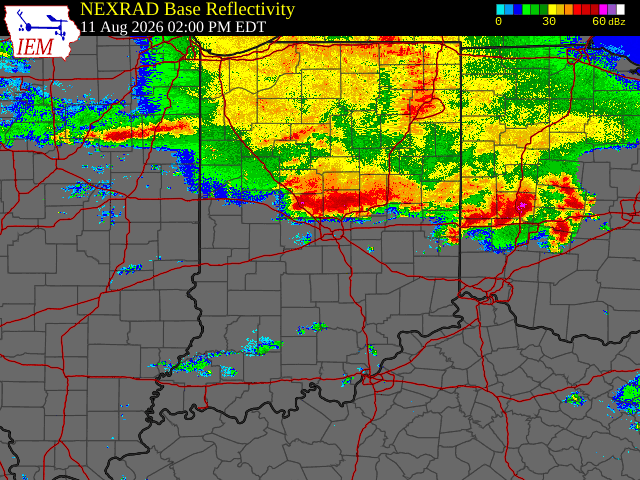 Radar Loop Showing Multiple Rounds of Thunderstorms