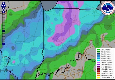 72 hour snowfall ending January 8 - Click to enlarge