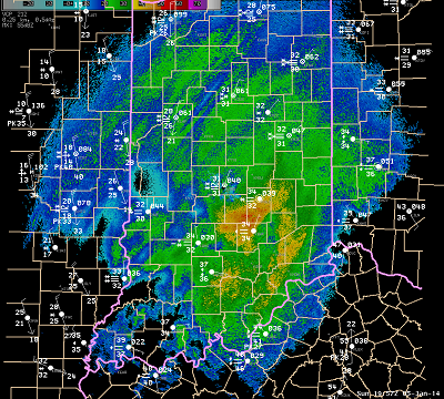 Radar image at about 3:00 PM January 5 - Click to enlarge