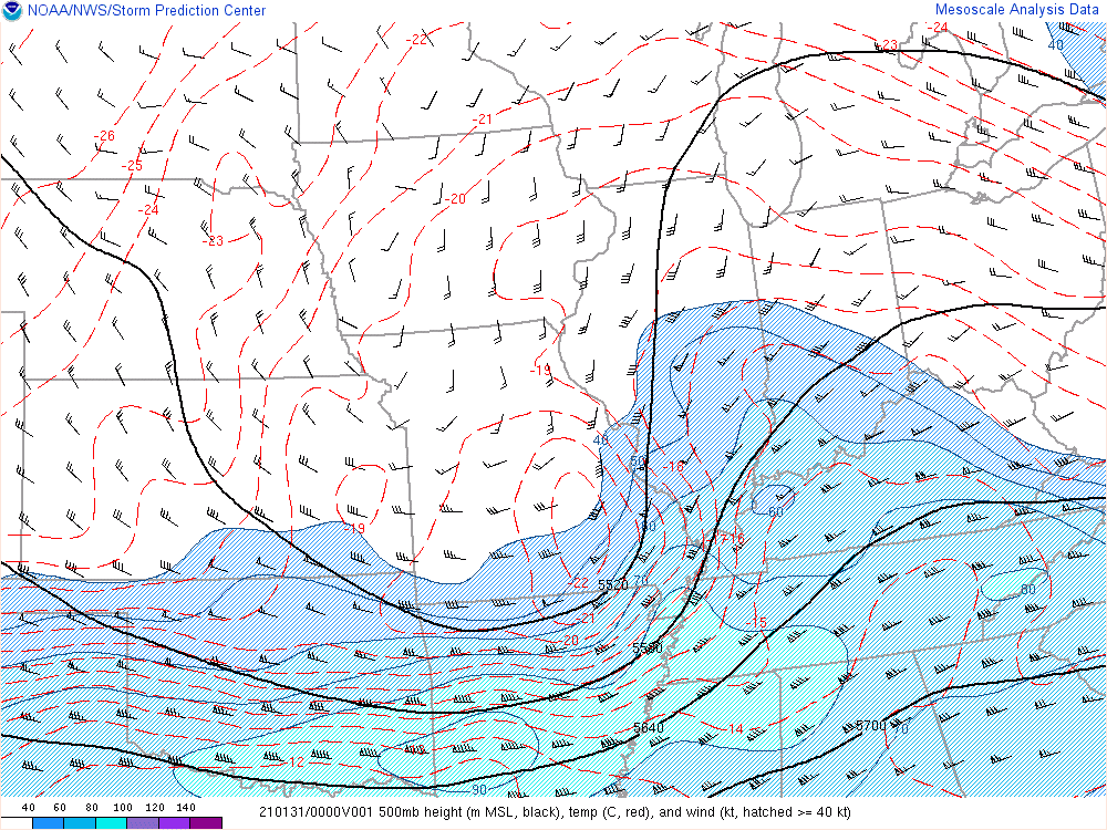 Environment - 500mb analysis at 7pm