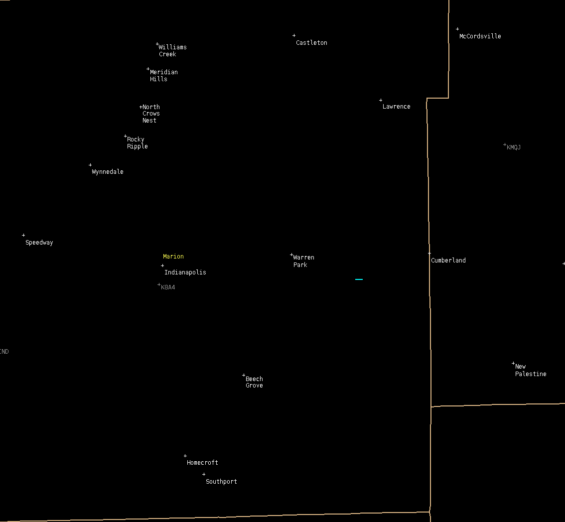 Plot of Lightning Strike in Marion County (the blue dash)