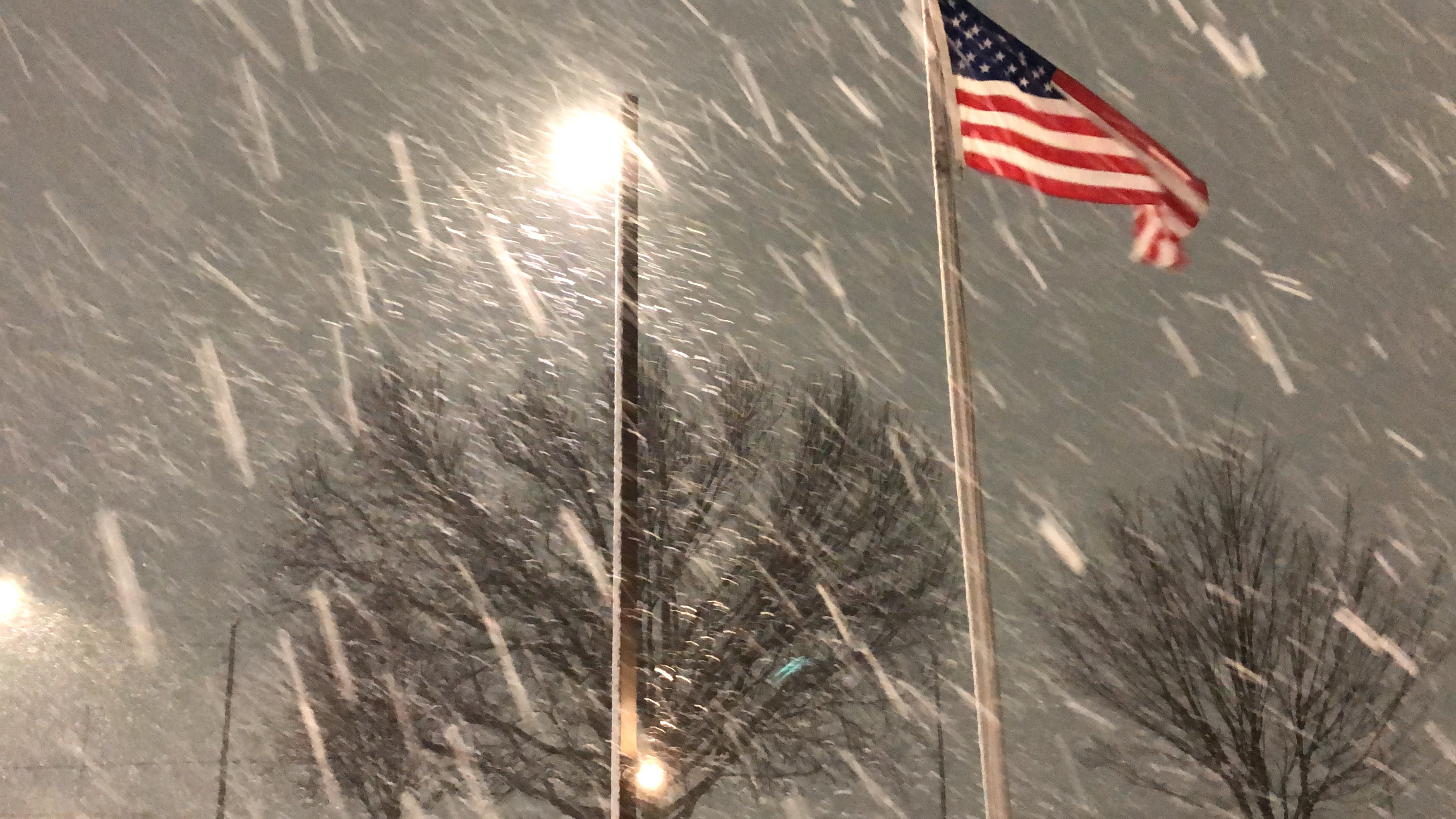 snow falling at NWS Indianapolis