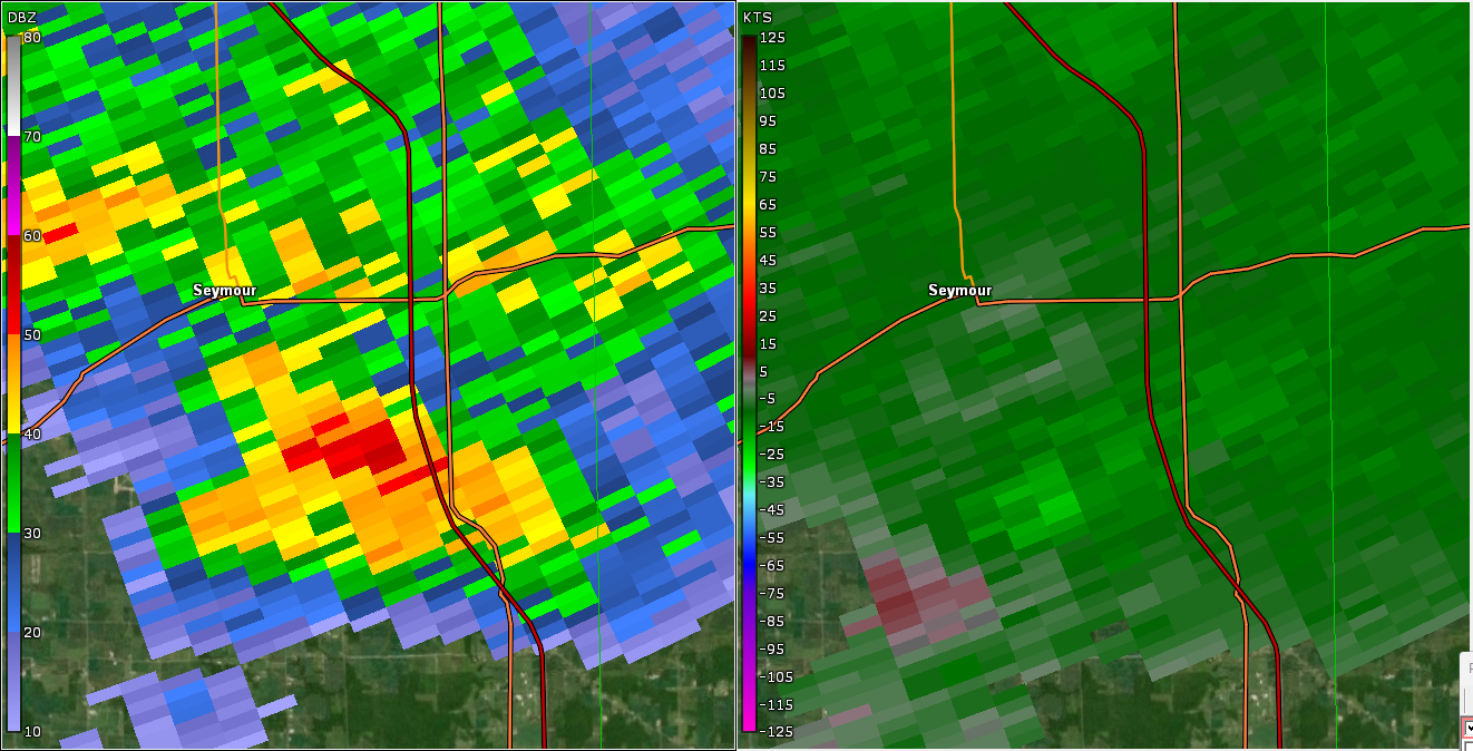 Radar/Storm Relative Velocity at 10:30 AM EDT