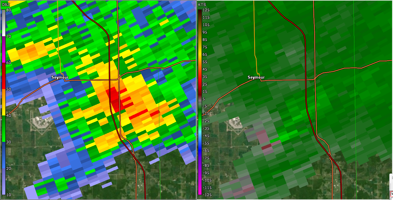 Radar/Storm Relative Velocity at 10:34 AM EDT