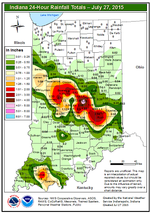 July 27 Rainfall Map