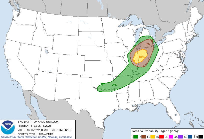 SPC Day 1 Tornado Outlook