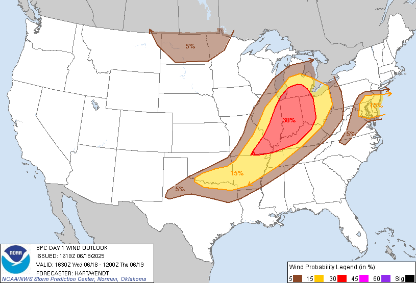 SPC Day 1 Wind Outlook
