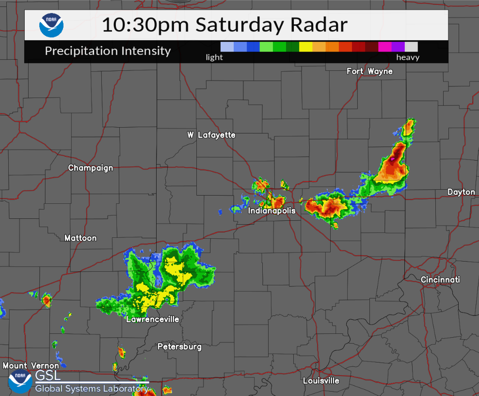 Radar Image 10:30 PM EDT