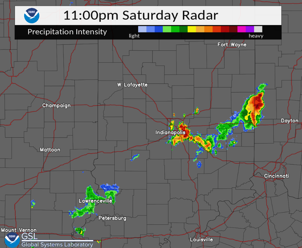 Radar Image 11:00 PM EDT