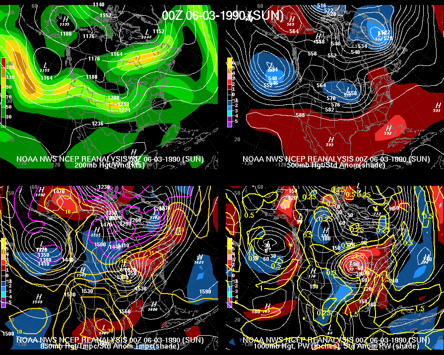 Model Reanalysis at 7 PM EST Jun 2