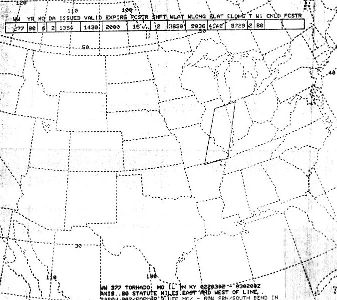 First Indiana Tornado Watch