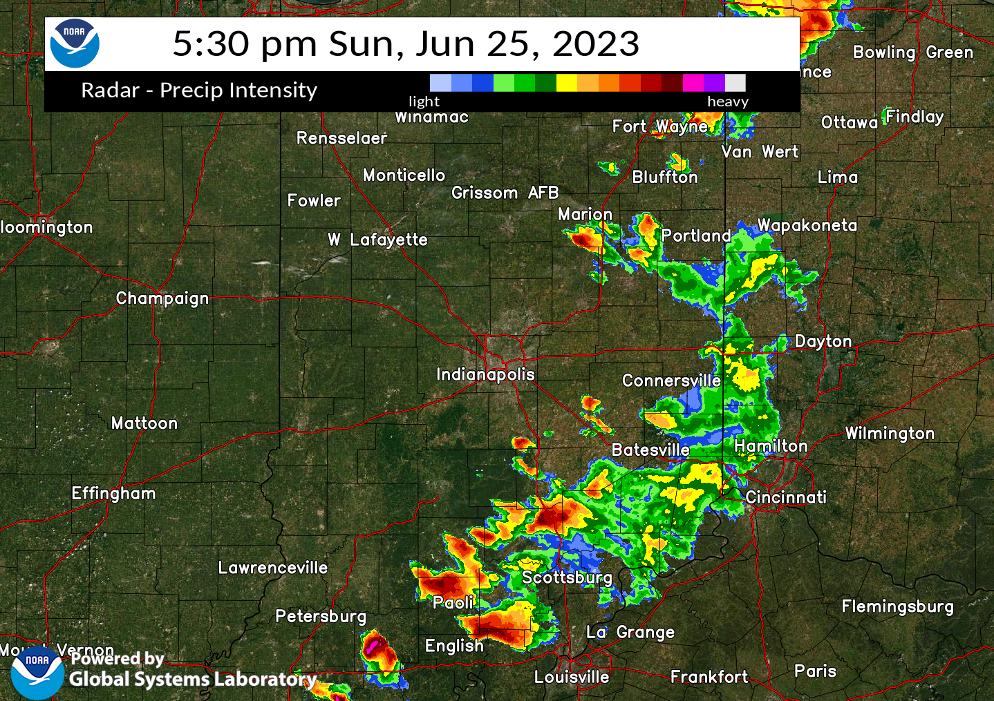 Radar Image at 5:30 PM EDT