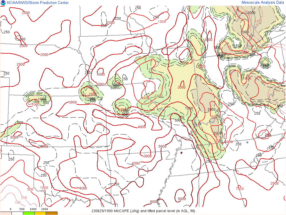 Environment - Most Unstable CAPE at 3 PM EDT