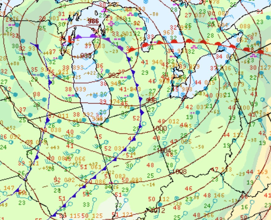 Environment - Surface Map at 11 AM EDT 