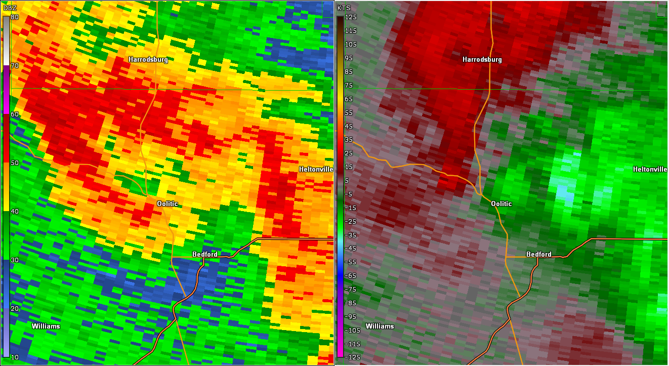 Radar/SRV at 5 AM EDT
