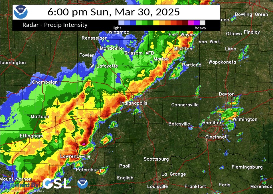 Radar Image at 6pm