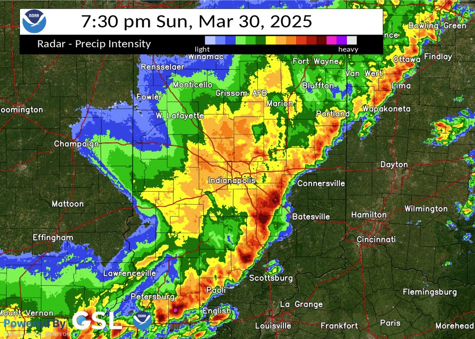 Radar Image at 730 pm
