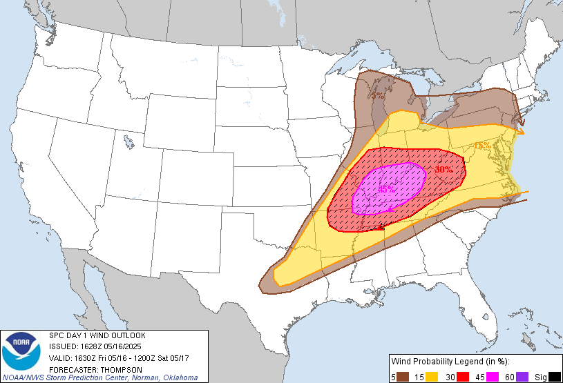 SPC Day 1 Wind Outlook