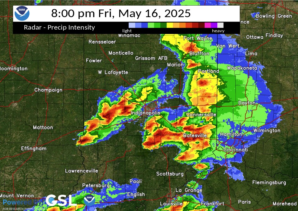 Radar Image at 8pm