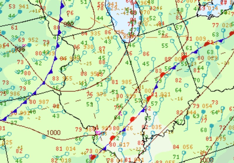 Environment - 5pm surface map