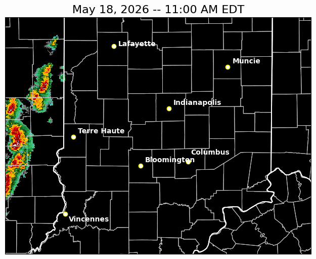 radar loop, images every half hour