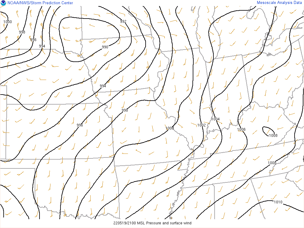 Environment - MSLP at 5 PM EDT
