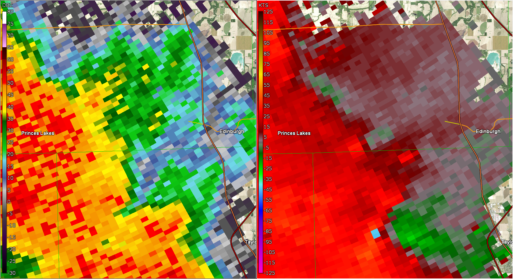 Radar/Storm Relative Velocity at 3:48 PM EDT