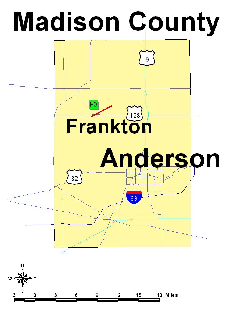 Tornado track map