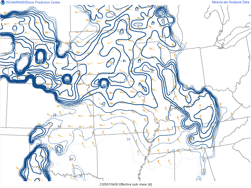 Environment - Effective Shear at 12am May 7