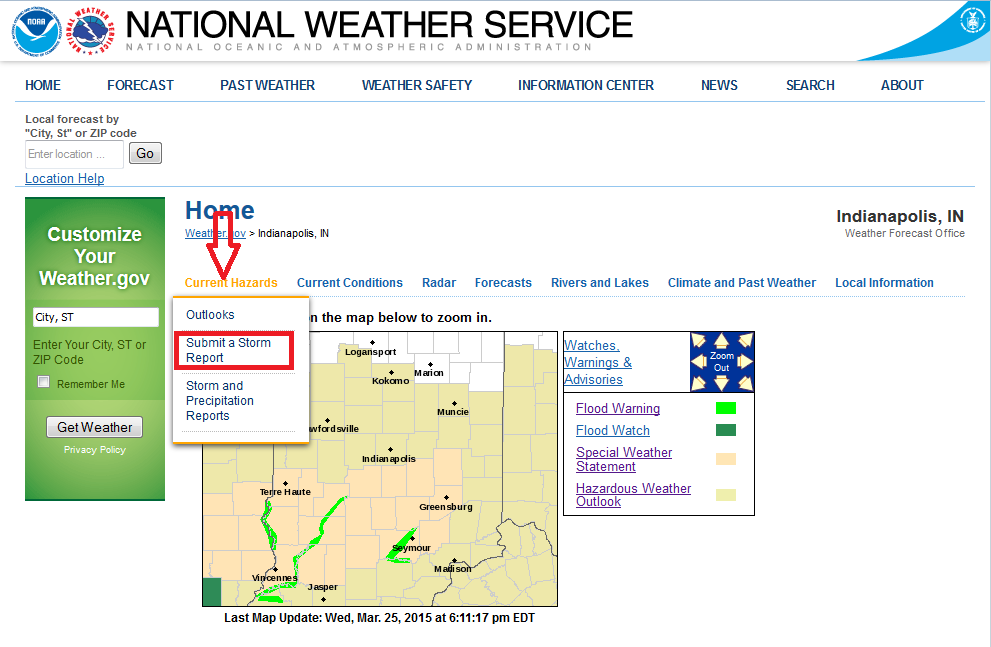 Submit Storm Report Link