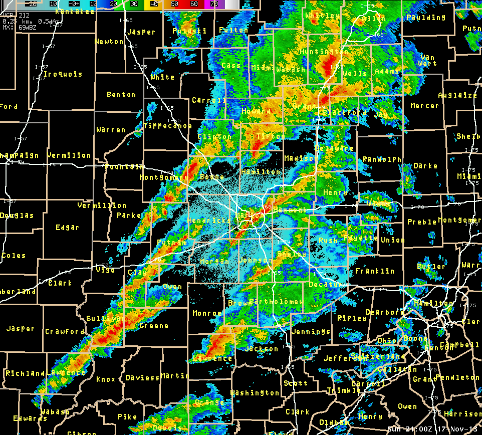 Radar Image at 4 PM EST