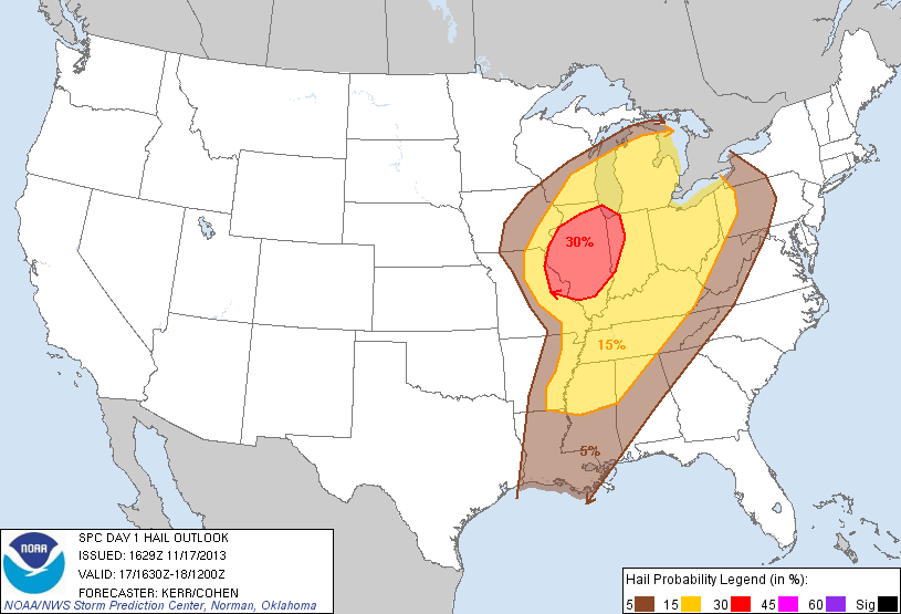 SPC Day 1 Hail Outlook