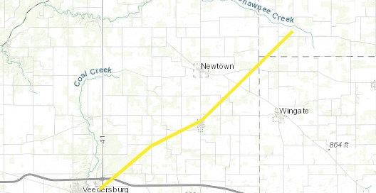 Track Map - Fountain and Tippecanoe Counties