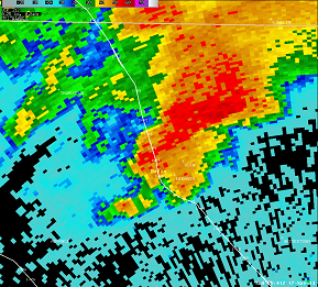 Radar image at 3:41 PM EST