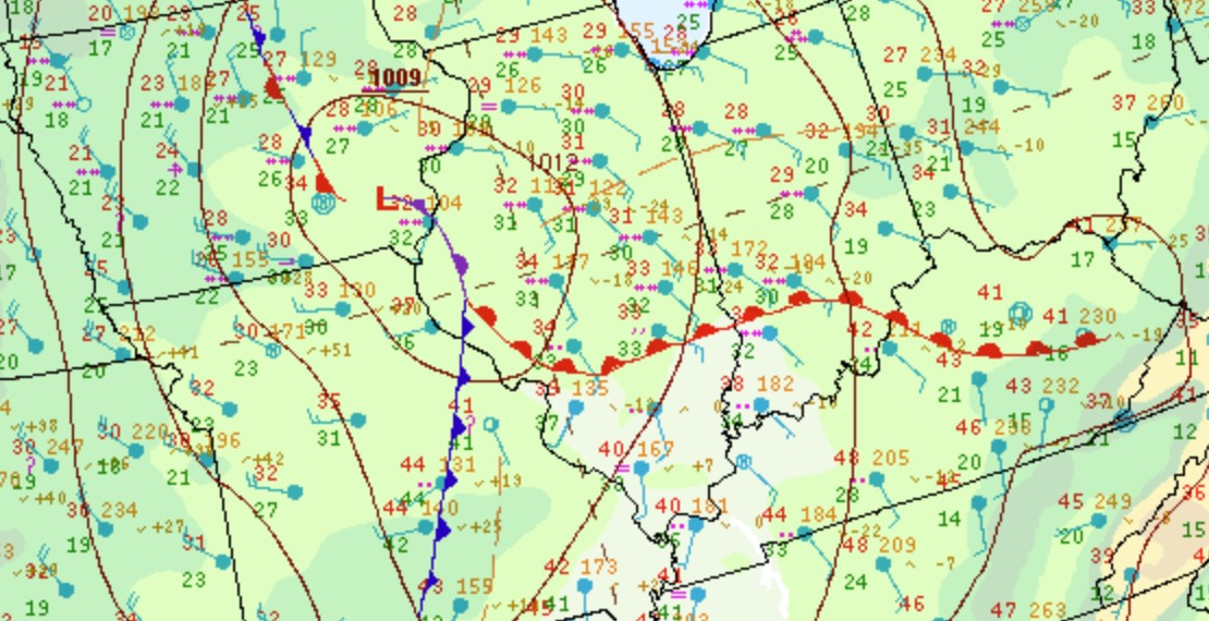 Environment - surface map at 7 pm Nov 29
