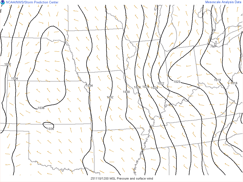 Environment - Surface pressure at 7 AM EST Nov 10