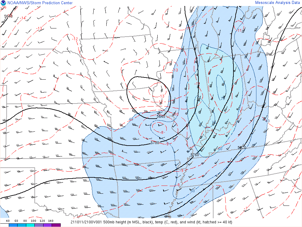 500mb data at 5 PM EDT