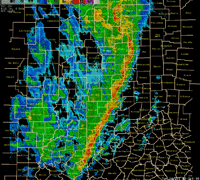 Radar image at about 10:30 AM