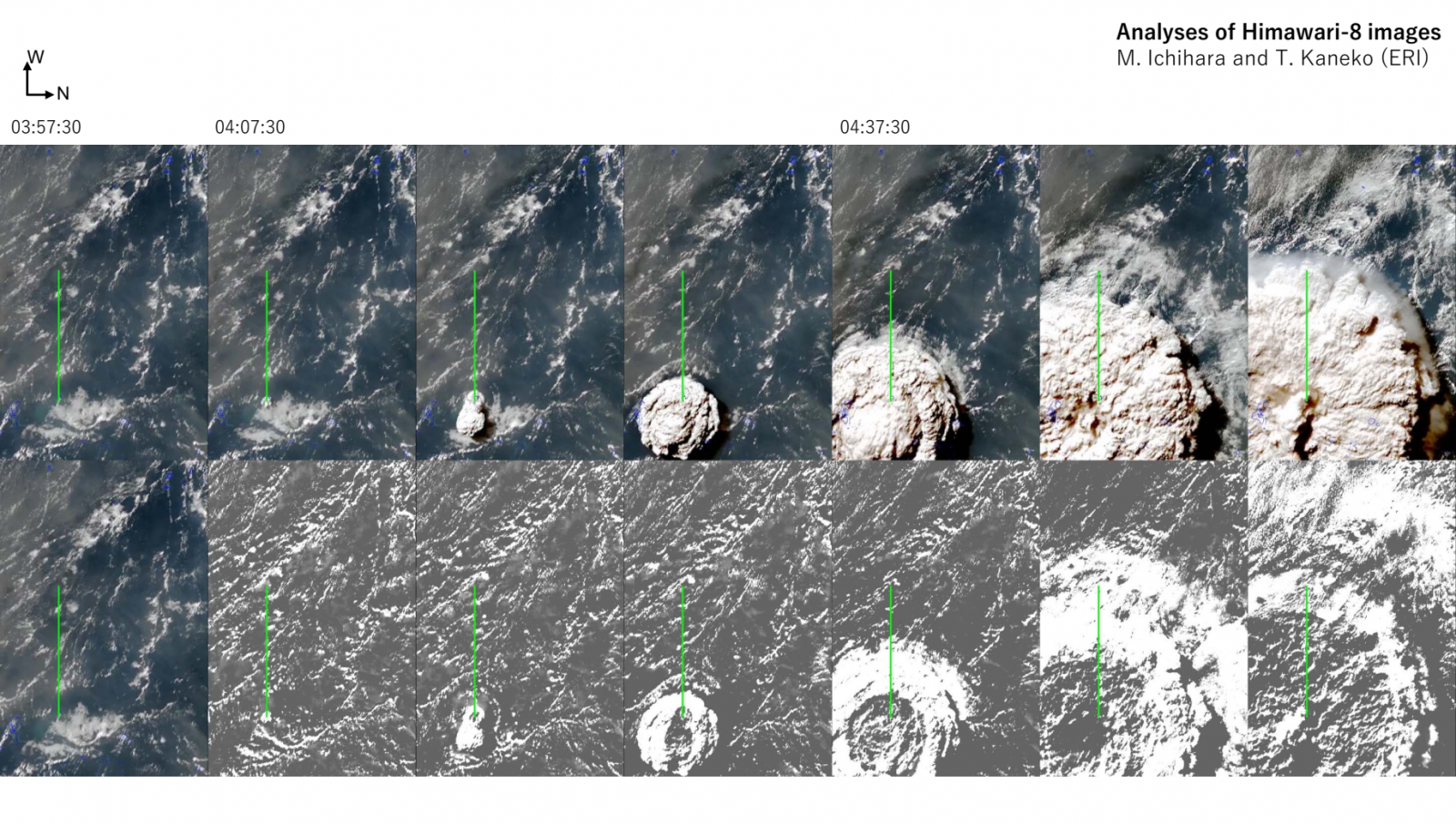 Tonga Himawari 8 eruptionstart image IchiharaKaneko UTokyo ERI